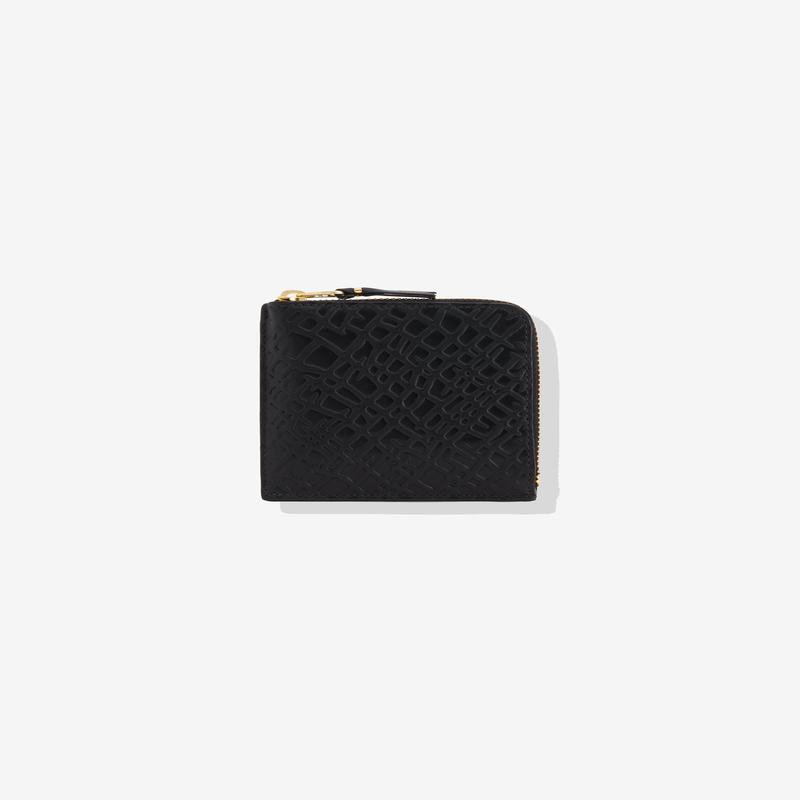 CDG Wallet - Embossed Roots Zip Around Wallet - (Black SA3100ER)