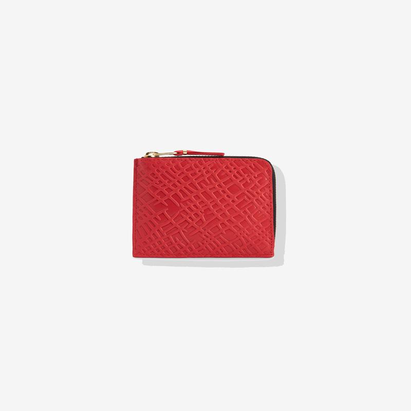 CDG Wallet - Embossed Roots Zip Around Wallet - (Red SA3100ER)