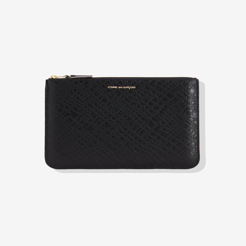 CDG Wallet - Embossed Roots Zip Pouch - (Black SA5100ER)