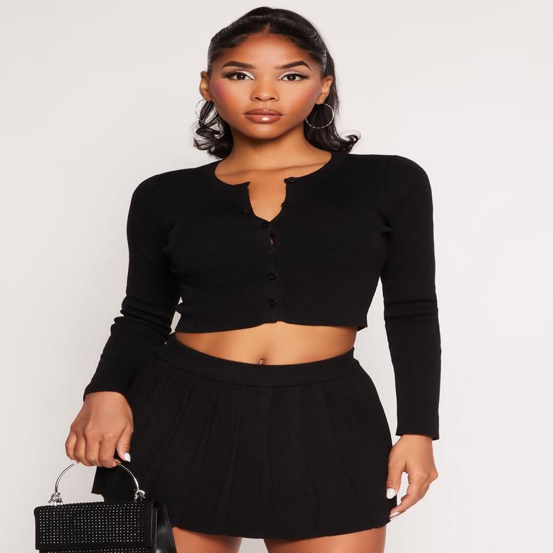 Daisy Long Sleeve Cropped Cardigan