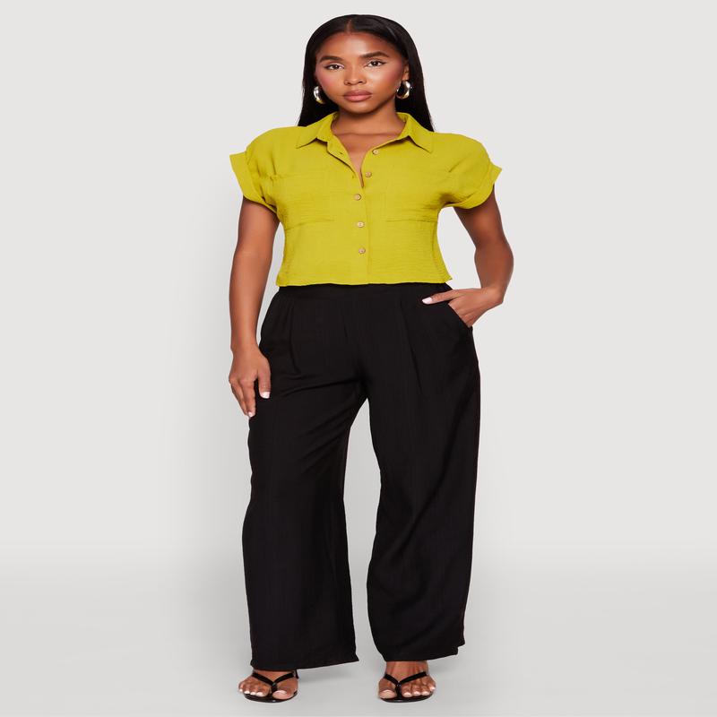 Pull On Wide Leg Pants