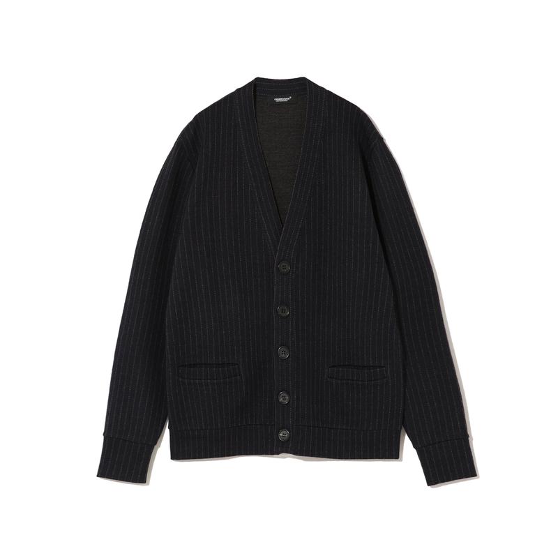 Undercover - Mens Plaid Cardigan - (Navy Stripe)