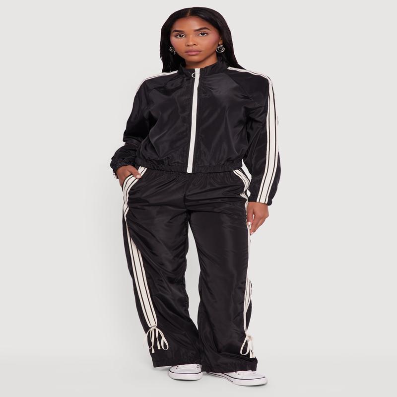 Almost Famous Straight Leg Track Pants with Side Stripe