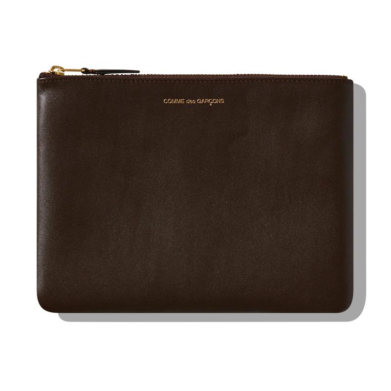 CDG Wallet - Classic Leather Zip Pouch - (Brown SA5100)