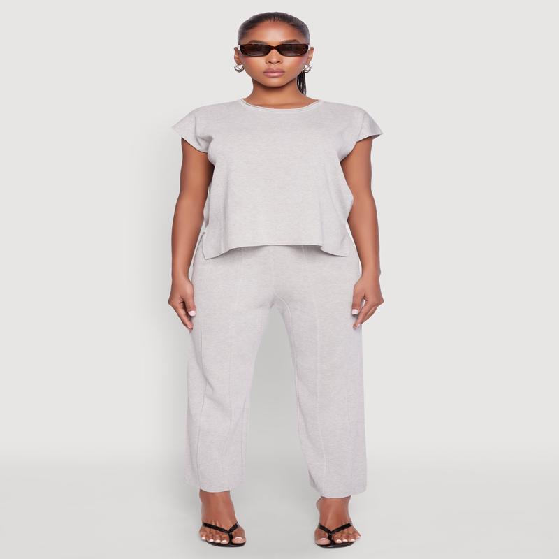 Daisy Knitted Pintuck Pants