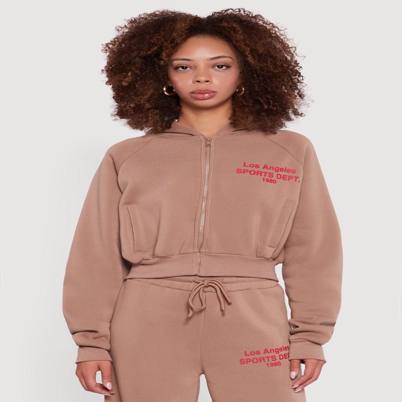 Los Angeles Graphic Zip Front Hoodie