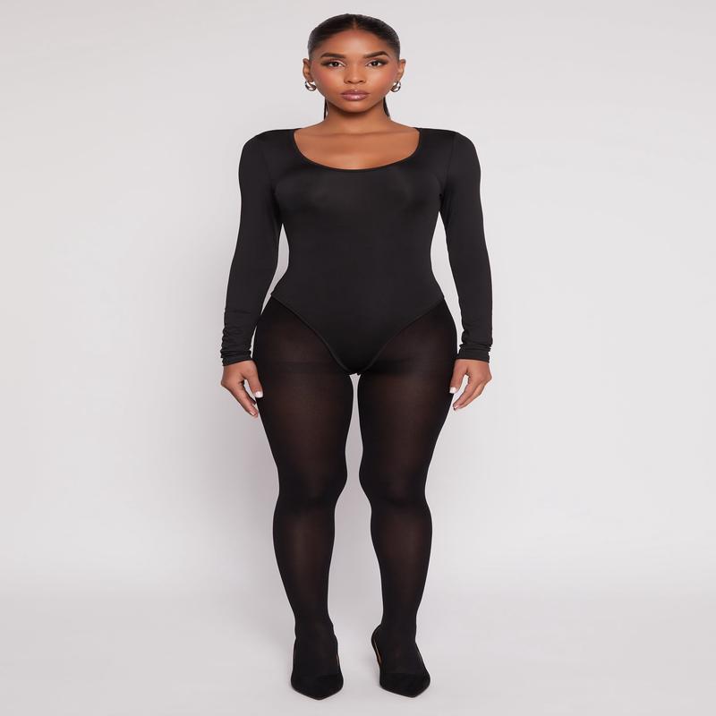 Daisy Scoop Neck Long Sleeve Bodysuit