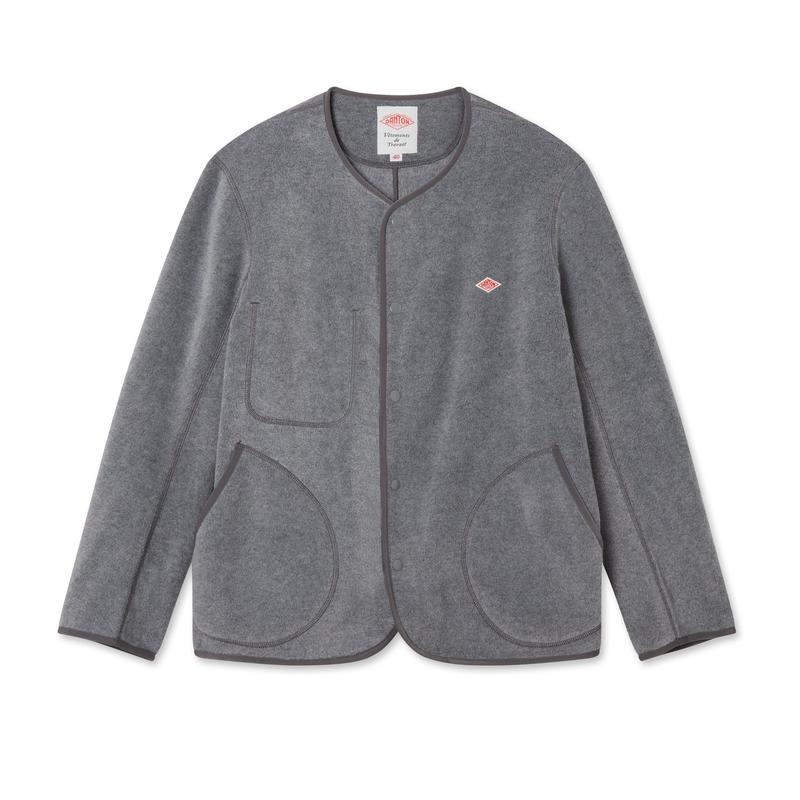 Danton - Collarless Fleece Jacket - (Grey)