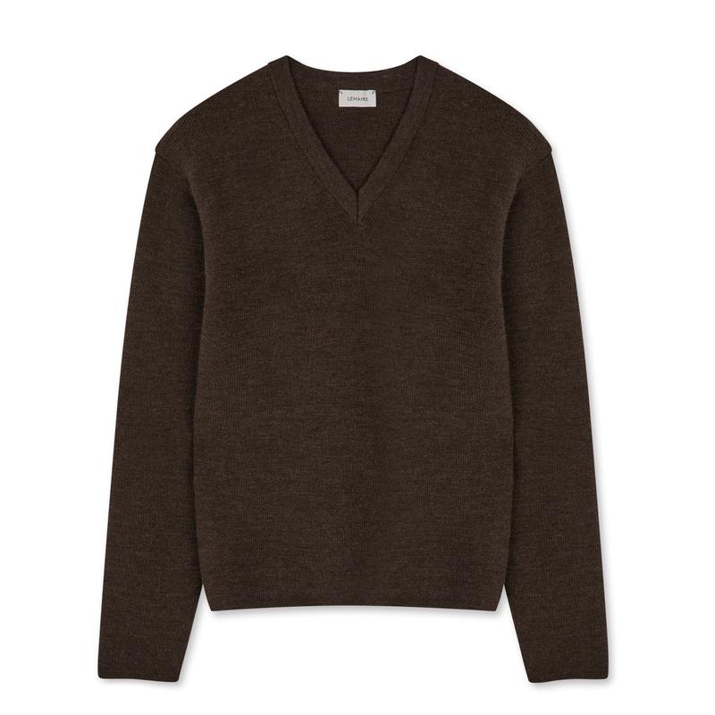 Lemaire - Mens V-Neck Sweater - (Brown)