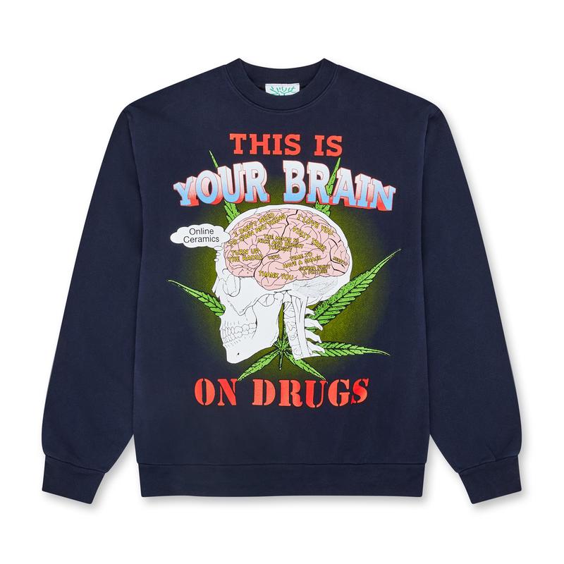 Online Ceramics - Higher Than Heaven Crewneck - (Navy)