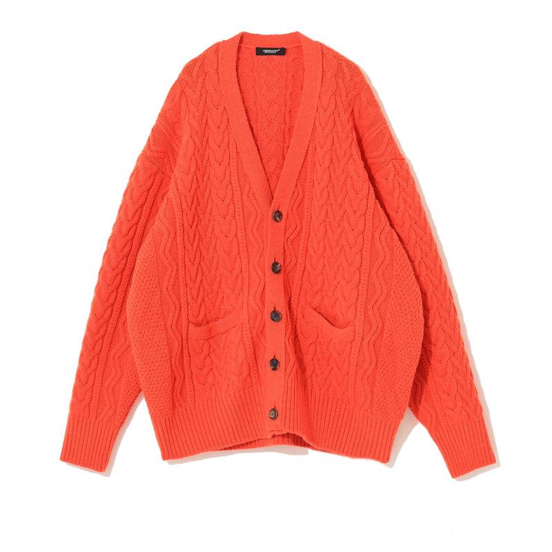 Undercover - Mens Knitted Wool Cardigan - (Orange)