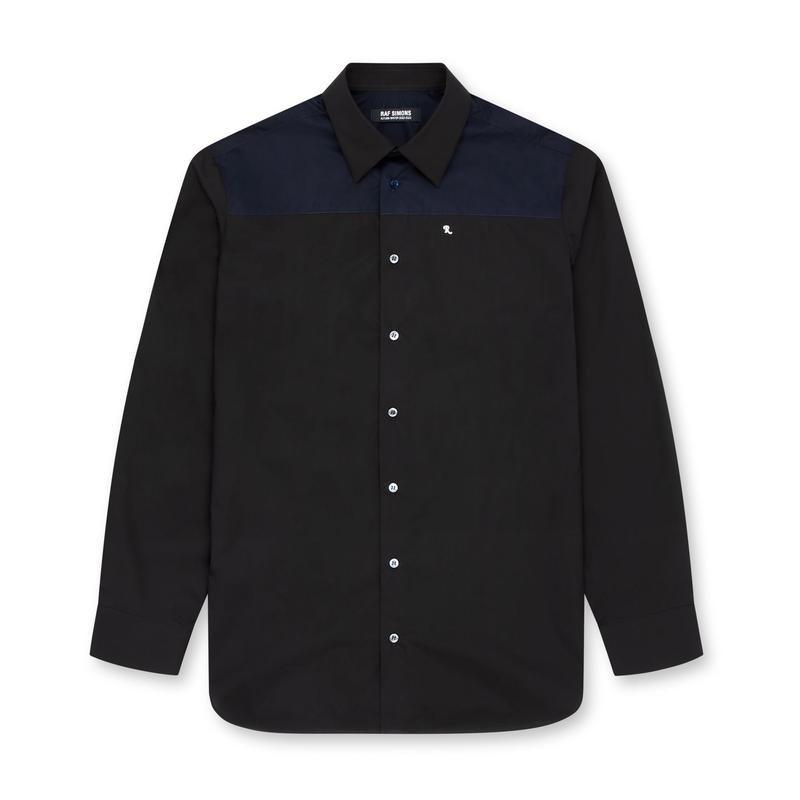 Raf Simons - Mens Bicolour Americano Shirt Print - (Black/Night)