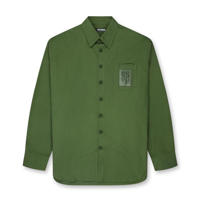 Raf Simons - Mens Oversized Denim Shirt With R Pin - (Khaki)