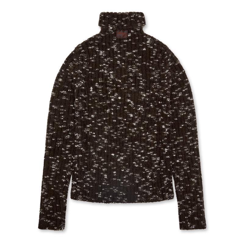 Raf Simons - Mens Ribbed Spotted Turtleneck Sweater - (Brown/Grey)