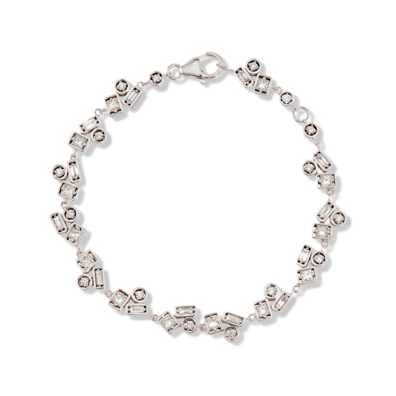 Suzanne Kalan - White Gold Inlay Tennis Bracelet