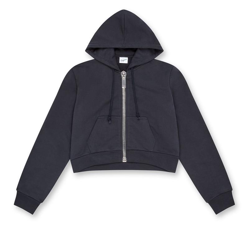 Vaquera - Womens Cropped Zip Hoodie - (Phantom)