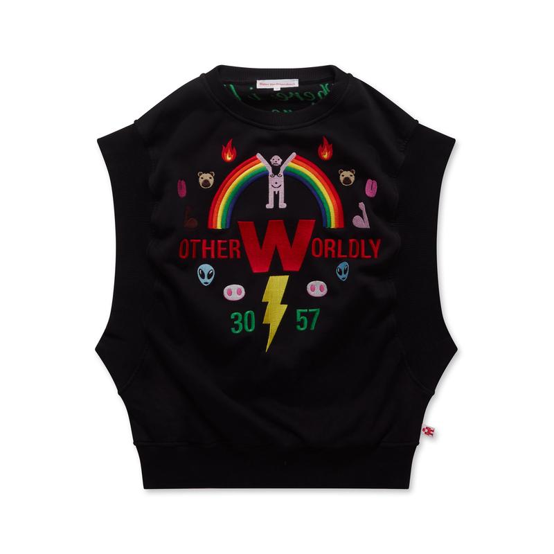 Walter Van Beirendonck - Mens Embroidered Rainbow Vest - (Black)