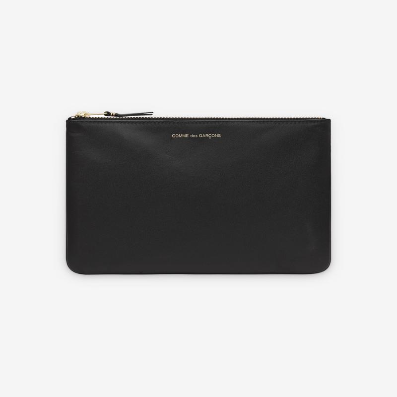 CDG Wallet - Classic Leather Zip Pouch - (Black SA5100)