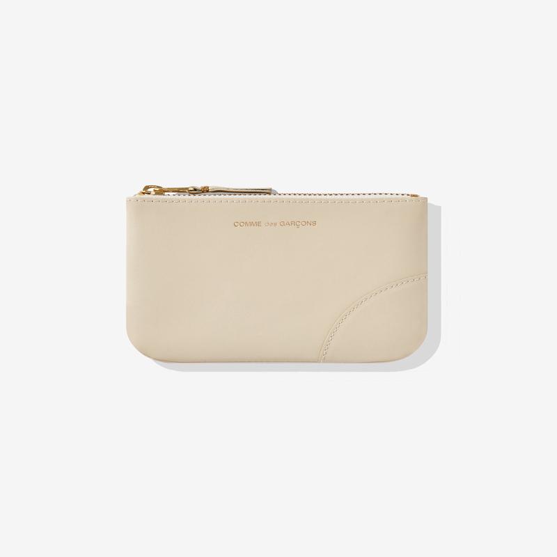 CDG Wallet - Classic Leather Zip Pouch - (Off White SA8100)