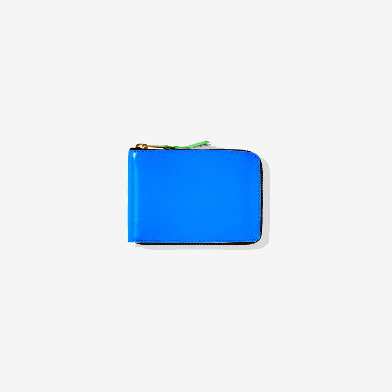 CDG Wallet - Super Fluo Full Zip Around Wallet - (Blue SA7100SF)