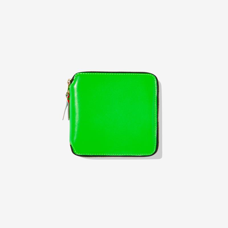 CDG Wallet - Super Fluo Full Zip Around Wallet - (Green SA2100SF)