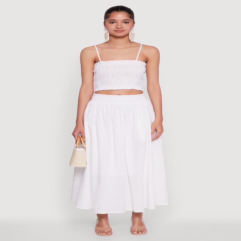 Chic Maxi Circle Skirt with Smocked Waist