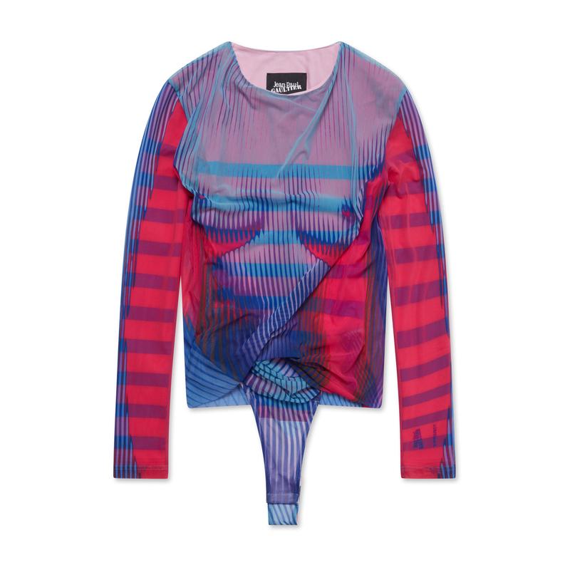 Jean Paul Gaultier - Y Project Womens Body Morph Bodysuit - (Pink/Blue)