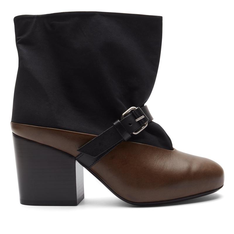 Lemaire - Womens Canvas Mid Boot - (Black/Mushroom)