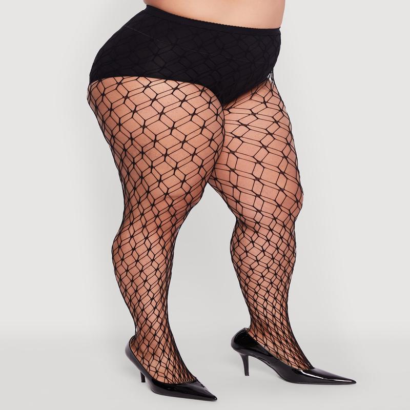 Plus Size Assorted Patterned High Waisted Tights