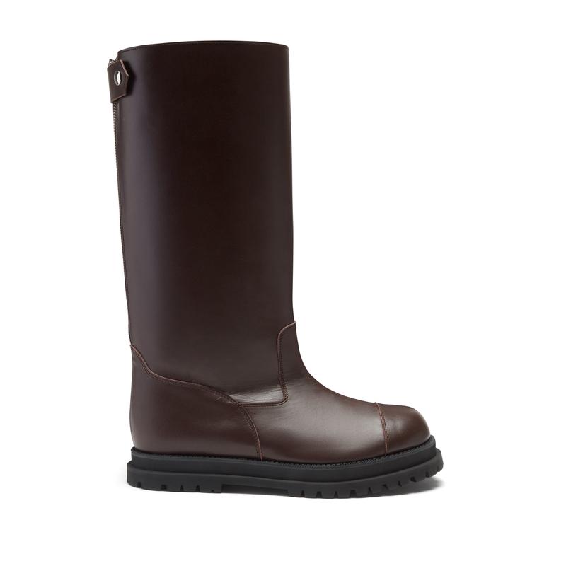 Tao - Knee High Leather Boots - (Brown)