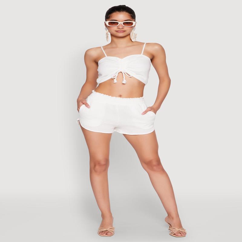 Almost Famous Smocked Waist Shorts