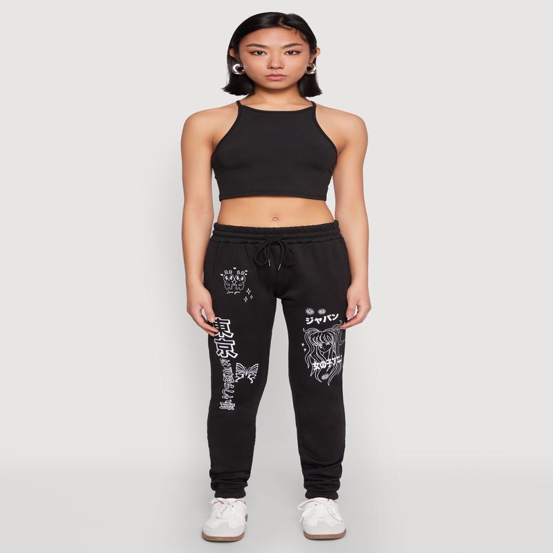 Anime Graphic Print Sweatpants