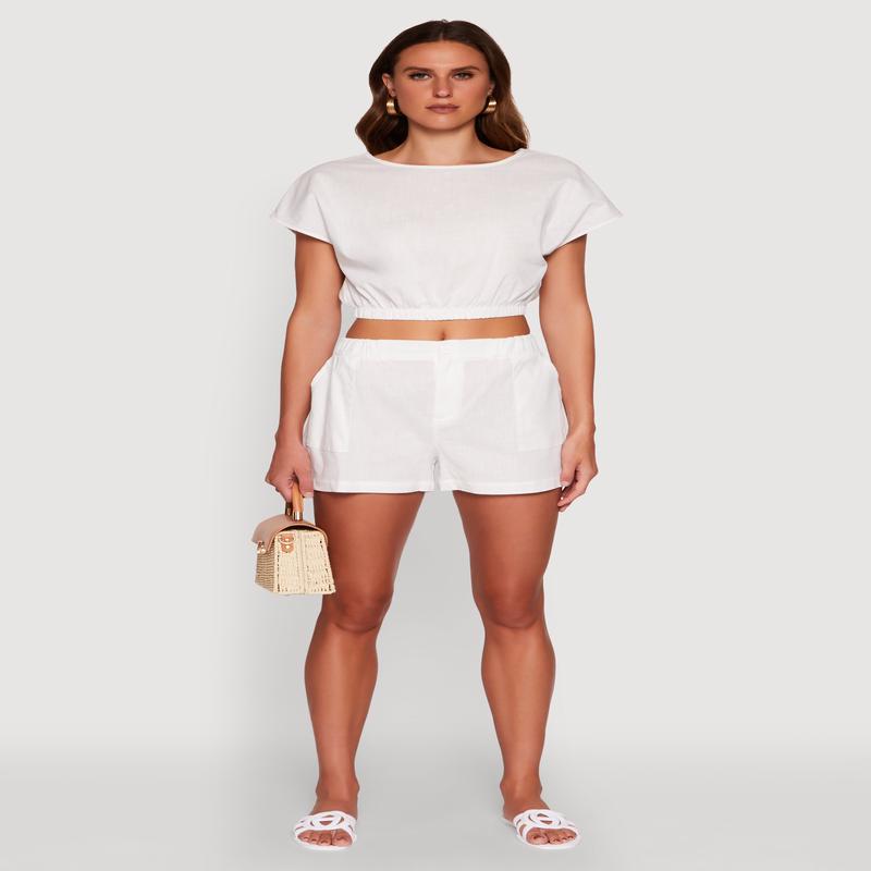 Chic High Waisted Shorts with Pockets