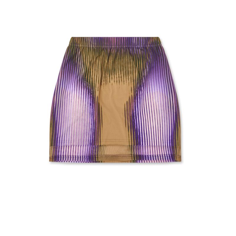 Jean Paul Gaultier - Y Project Womens Body Morph Mini Skirt - (Purple/Beige)