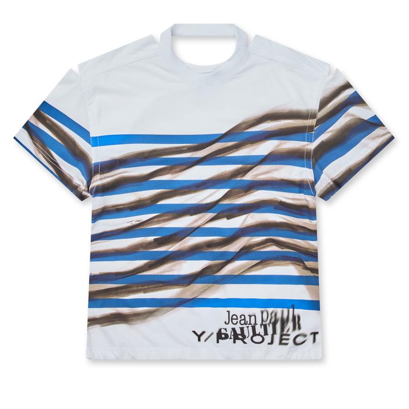 Jean Paul Gaultier - Y Project Womens Mariniere Convertible T-Shirt - (White/Blue)