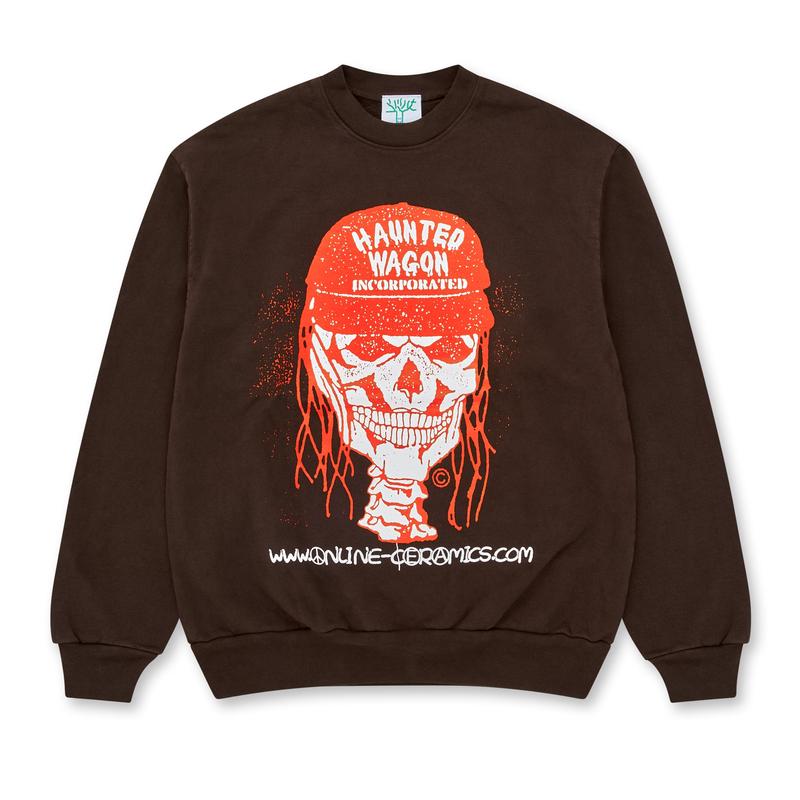 Online Ceramics - Haunted Wagon Representative Crewneck Sweatshirt - (Chocolate)
