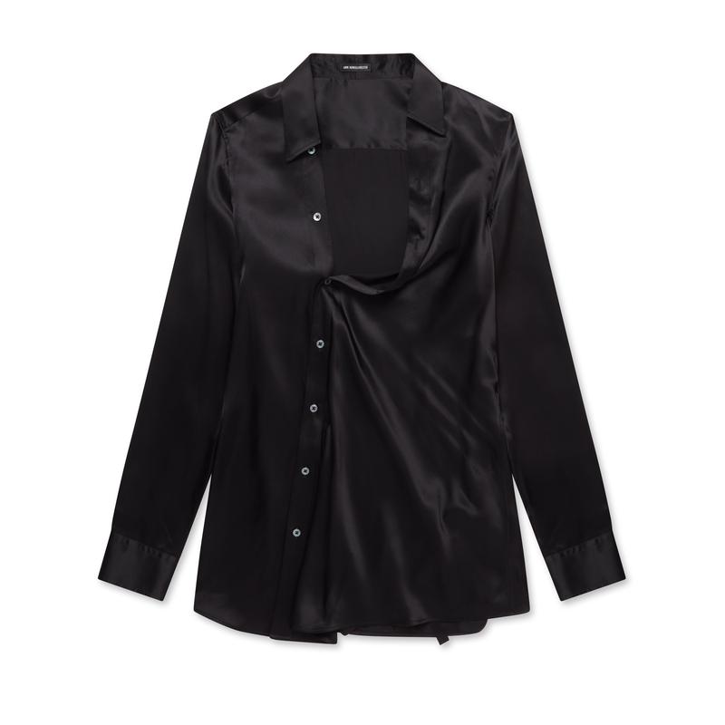 Ann Demeulemeester - Womens Wivina Asymmetrical Shirt - (Black)