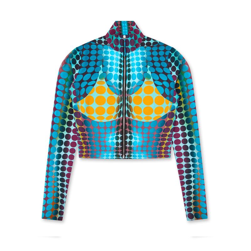 Jean Paul Gaultier - Womens High Neck Top - (Blue/Purple/Yellow)