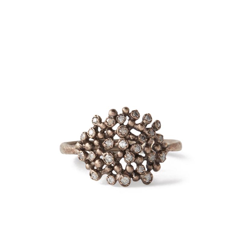 Noguchi Bijoux - Womens Large Cluster Ring - (White Gold)