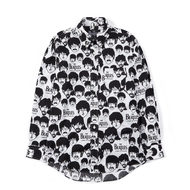 CDG Beatles - Faces Print Shirt - (White/Black)