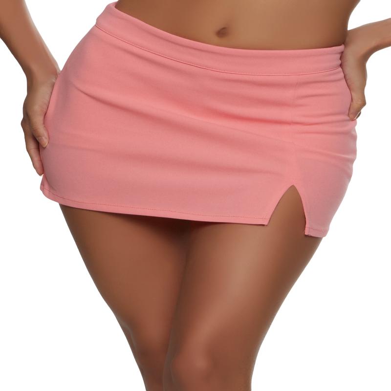 Crepe Knit Side Slit Mini Skort