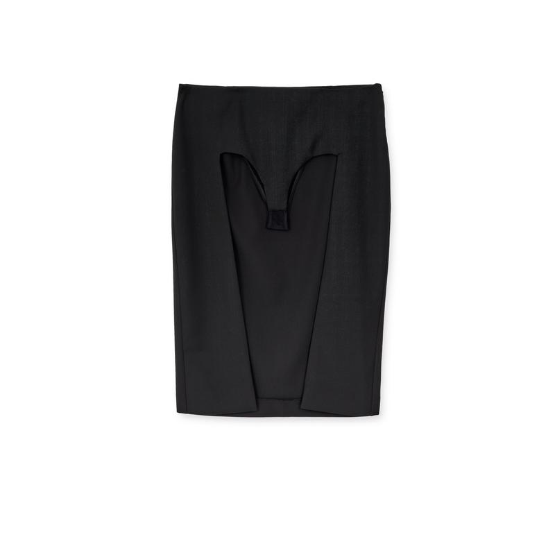 Jean Paul Gaultier - Lotta Volkova Pencil Skirt With Front Panty Opening - (Black)