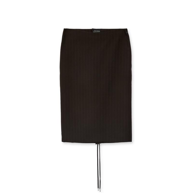 Jean Paul Gaultier - Lotta Volkova S&M Pencil Laced Skirt - (Brown/Ecru)