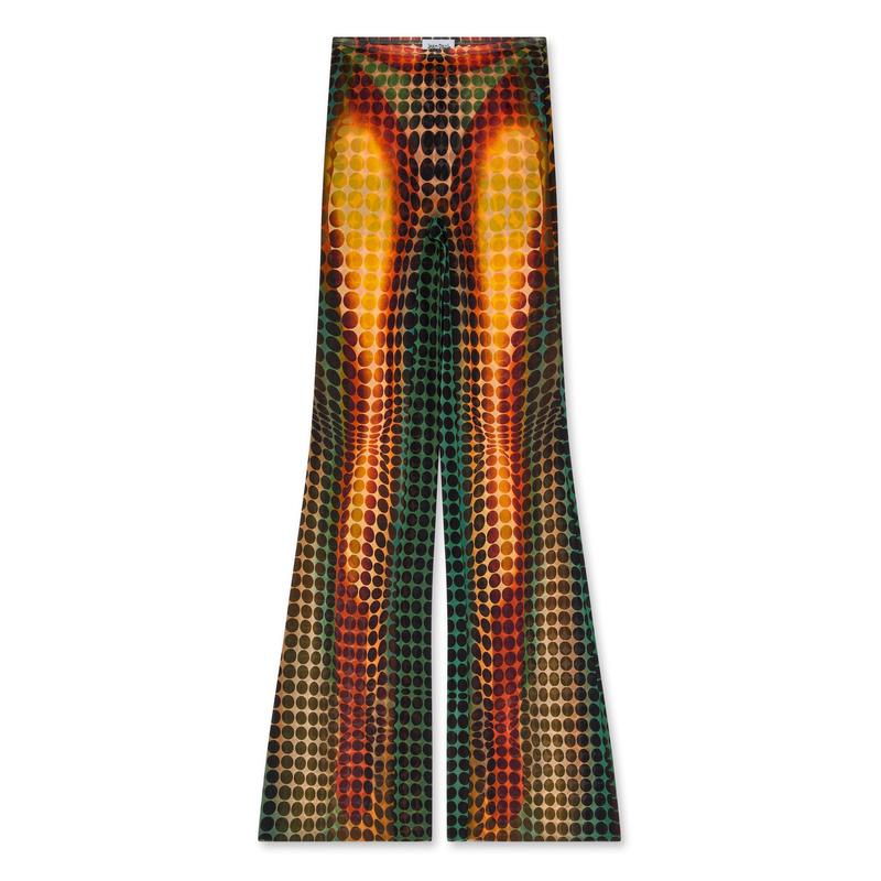 Jean Paul Gaultier - Womens Flare Trousers - (Orange/Blue/Brown)