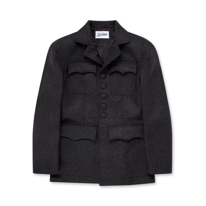 Jean Paul Gaultier - Womens The Felted Single Breasted Jacket - (Dark Grey)