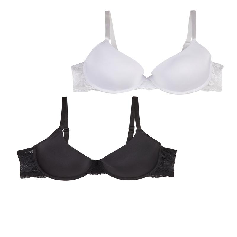 Lace Detail Plunge Bras 2 Pack