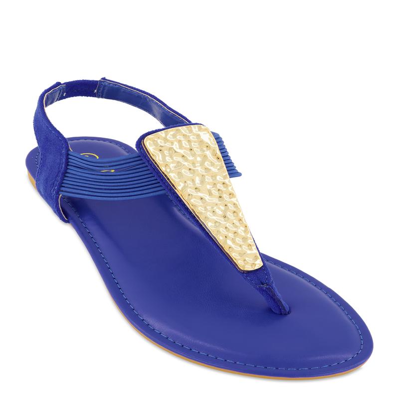 Metallic Pendant Corded Thong Sandals