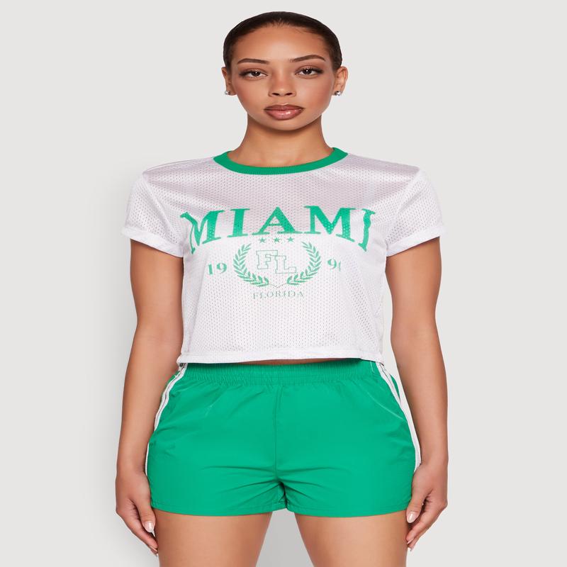 Almost Famous Jersey Mesh Crop Top