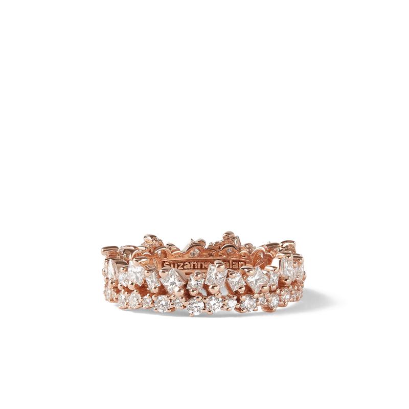 Suzanne Kalan - Womens Princess Stack Diamond Band - (Rose Gold)