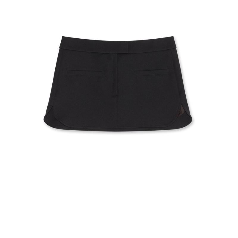 Courreges - Womens Twill Heritage Pocket Mini Skirt - (Black)